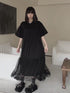 Mesh Layered Flare Dress